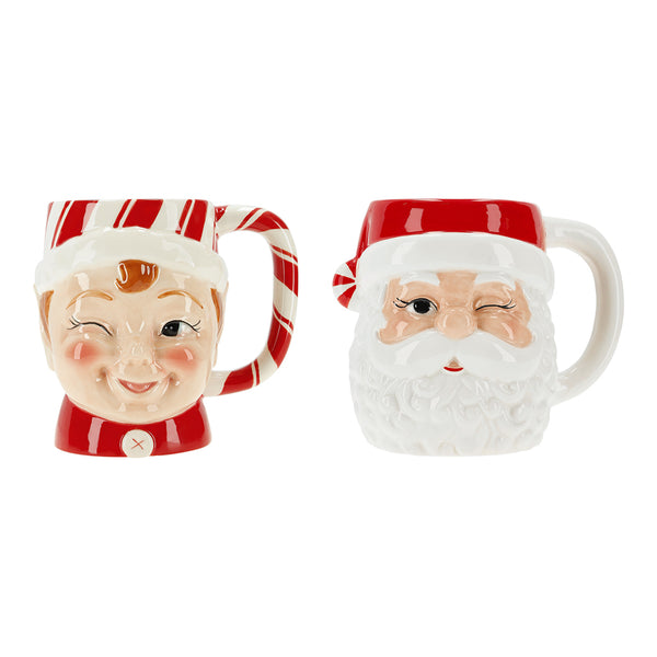 Tazza decorativa elfo e Babbo Natale Timstor
