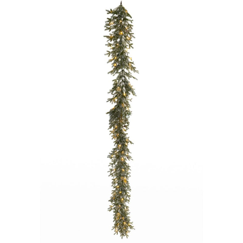 Ghirlanda brinata 270 cm con pigne e 80 LED bianco caldo Iliadis - dettaglio 2