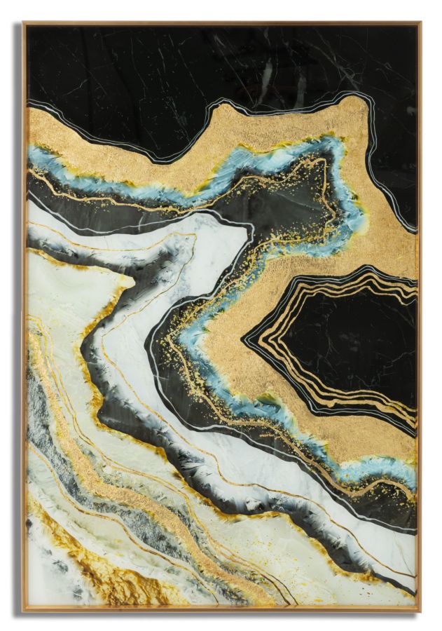 Mauro Ferretti Pannello Vetro con Cornice Darky 60 x 3,5 x 90 cm