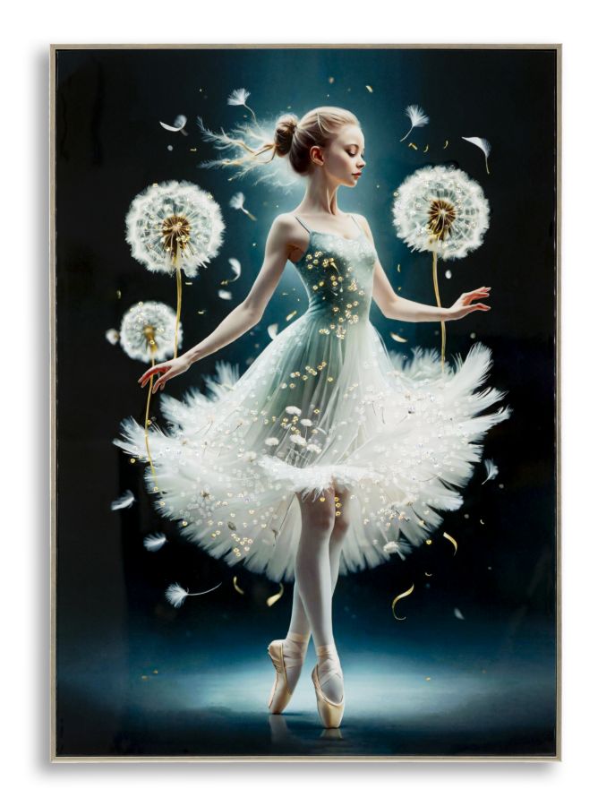 Dipinto su tela laccato dancing c/cornice -a- cm 72x4x102