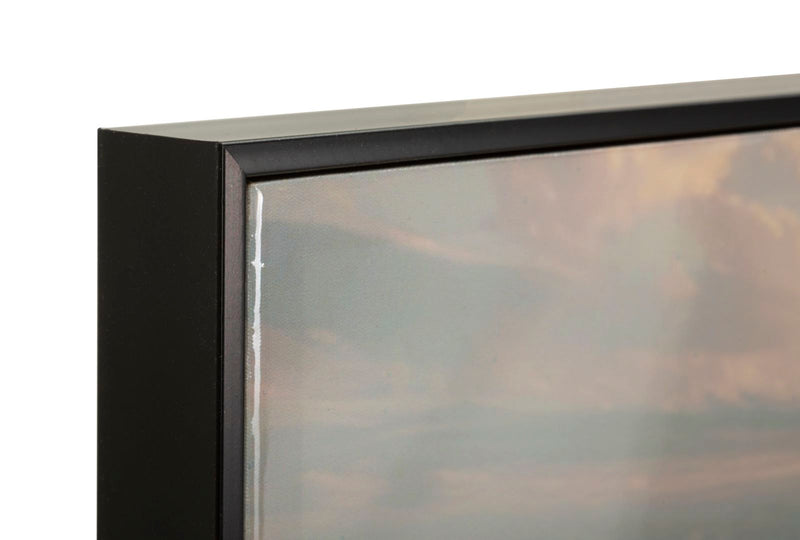 Stampa dipinta su tela laccata beach c/cornice -b- cm 152x4x52