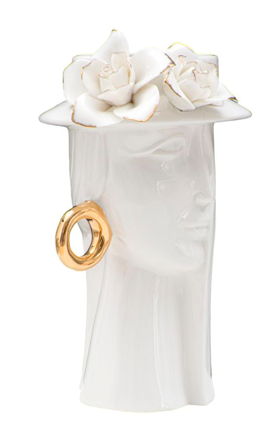 Mauro Ferretti Vaso Woman Elegant Porcellana 15 x 13,3 x 23,5 cm