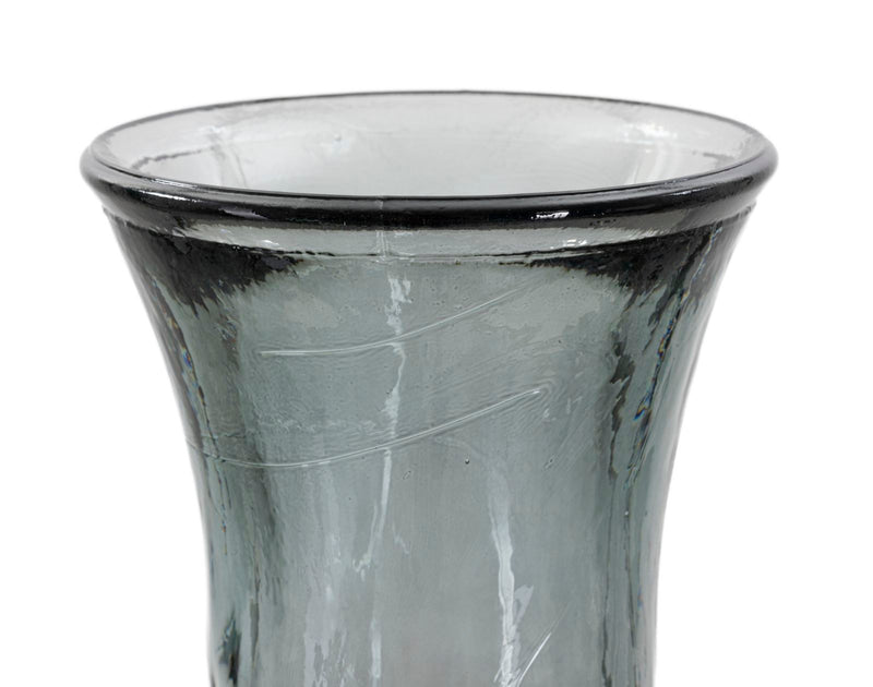 Mauro Ferretti Vaso Jarron Arabe Low Vetro Riciclato Fumo Ø 34 x 75 cm (made in Spain)