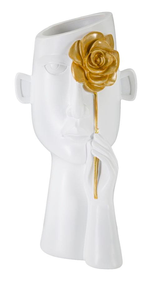 Mauro Ferretti Vaso Face con Fiore 14 x 13 x 27 cm