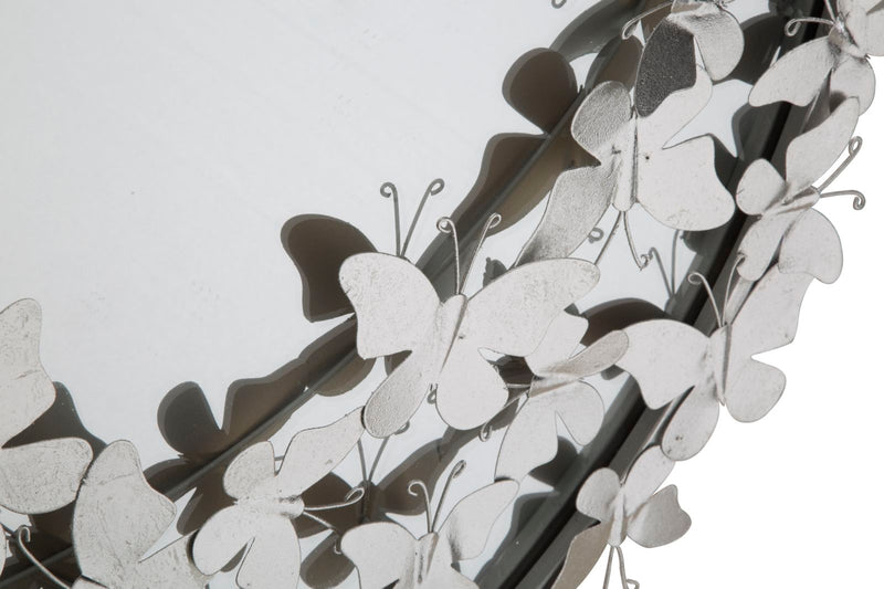 Mauro Ferretti Specchio Farfalle Round Silver Ø 91 x 3 x 94 cm