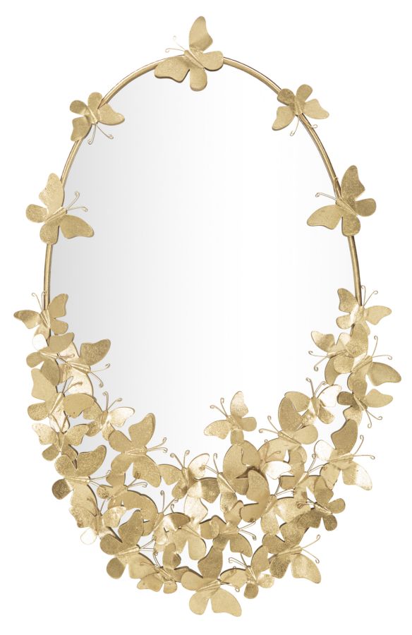 Mauro Ferretti Specchio Glam Oval Butterfly 59 x 3 x 89,5 cm (misura Specchio 46 x 78)