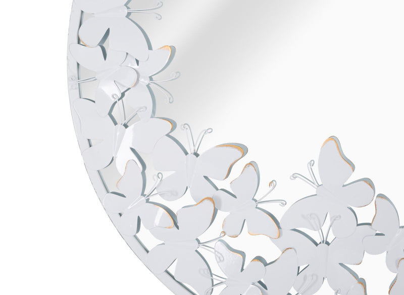 Mauro Ferretti Specchio Rotondo White Butterfly 62,5 x 2,3 cm (misura Interna Ø 60)