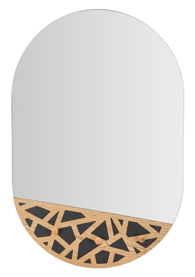 Specchio da muro c/app-abiti carv cm 60x5,3x90 (misura specchio cm 60x70)