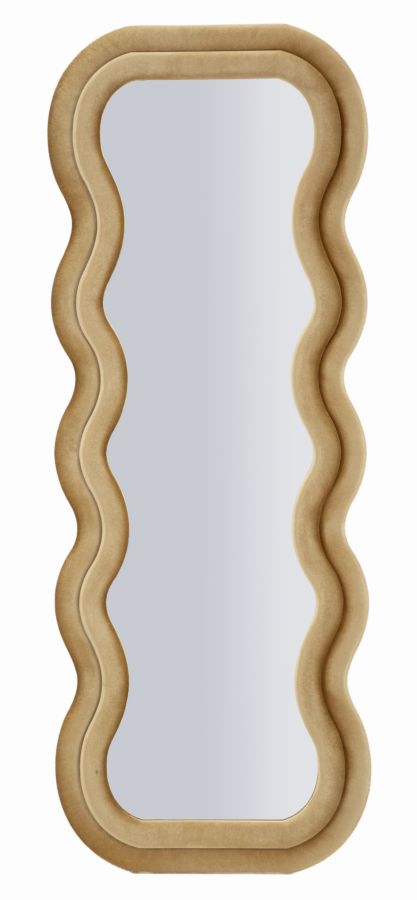 Specchio da muro emily velluto oro cm 60x6x160 (misura specchio cm 42x144)