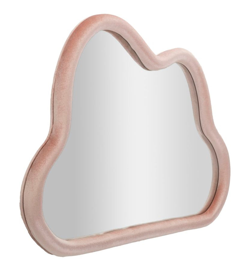 Mauro Ferretti Specchio da Muro Cloud Velluto Rosa 90 x 4 x 60 cm (misura Specchio 82 x 52)