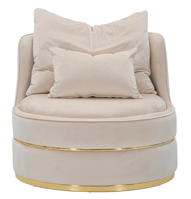 Mauro Ferretti Poltrona Paris Space Crema/gold Ø 84 x 72 cm