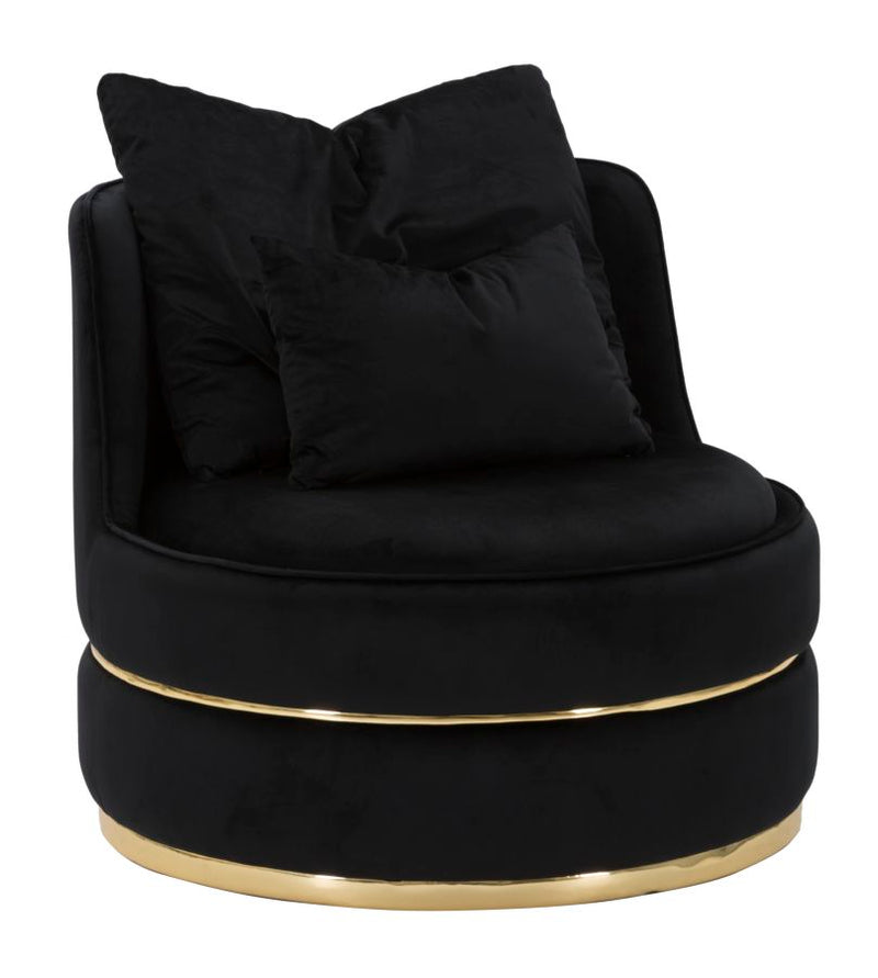 Mauro Ferretti Poltrona Paris Space Nero/gold Ø 84 x 72 cm