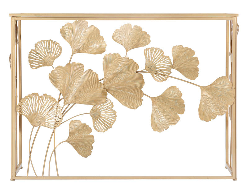Mauro Ferretti Console in Ferro Leaf 108 x 36,5 x 80 cm