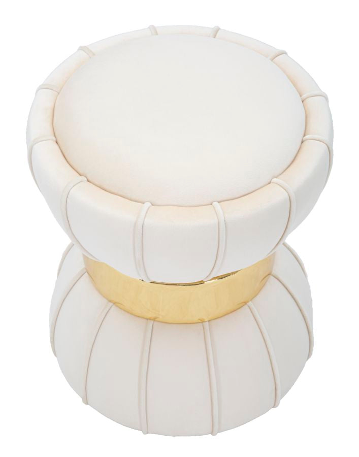 Mauro Ferretti Sgabello Flower Crema Ø 40 x 44 cm