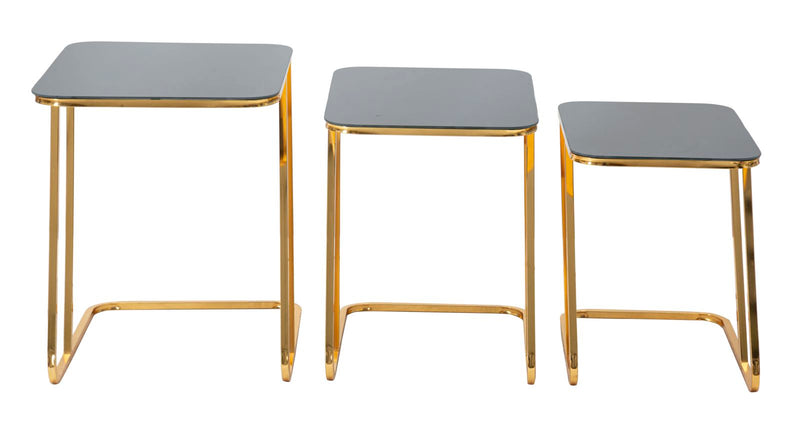Mauro Ferretti Tavolinetti Simple Set 3 pz 44 x 50,5 x 55,5-39 x 49 x 51-34 x 47 x 45 cm