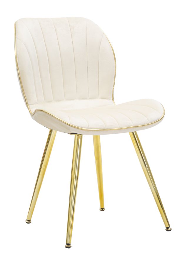 Mauro Ferretti Sedia Paris Space Crema /gold Set 2 pz 46 x 58 x 77 cm