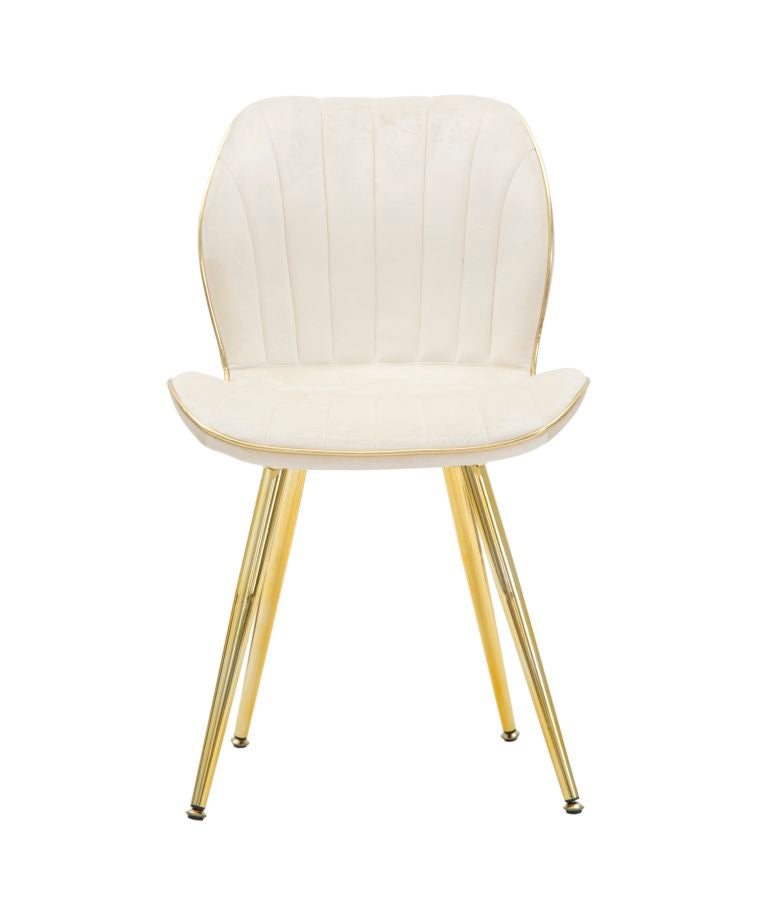 Mauro Ferretti Sedia Paris Space Crema /gold Set 2 pz 46 x 58 x 77 cm