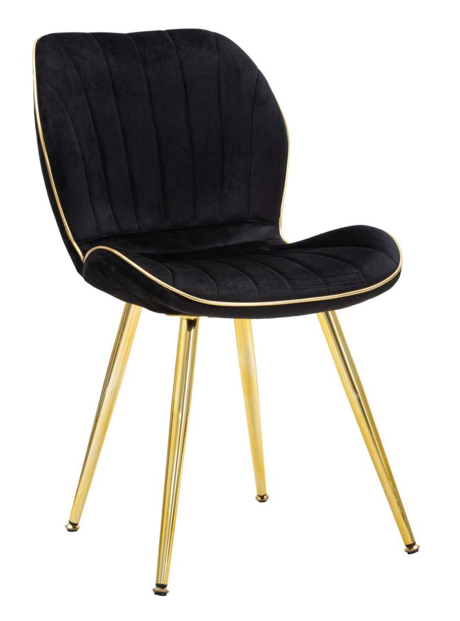 Mauro Ferretti Sedia Paris Space Nera /gold Set 2 pz 46 x 58 x 77 cm