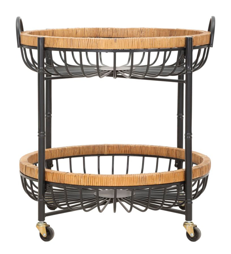 Mauro Ferretti Carrello con Doppio Cestino Cebu con Ruote 57 x 55,5 x 62,5 cm
