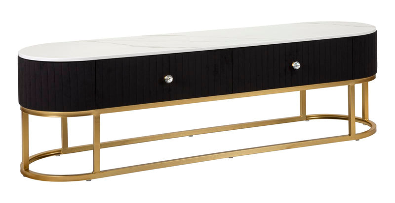 Mauro Ferretti Porta TV Montpellier Nero 150 x 42 x 45 cm