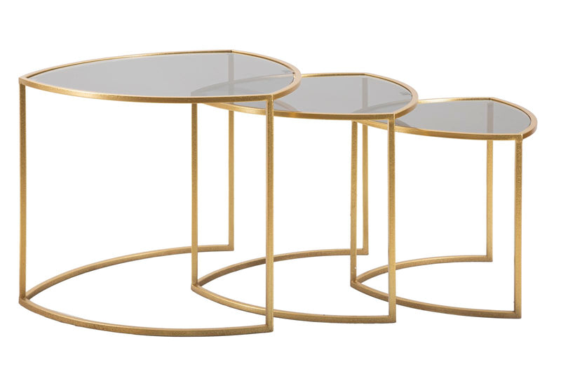 Mauro Ferretti Tavolinetti da Caffè Triangle Set 3 pz Ø 60 x 50-50 x 45-40 x 40 cm