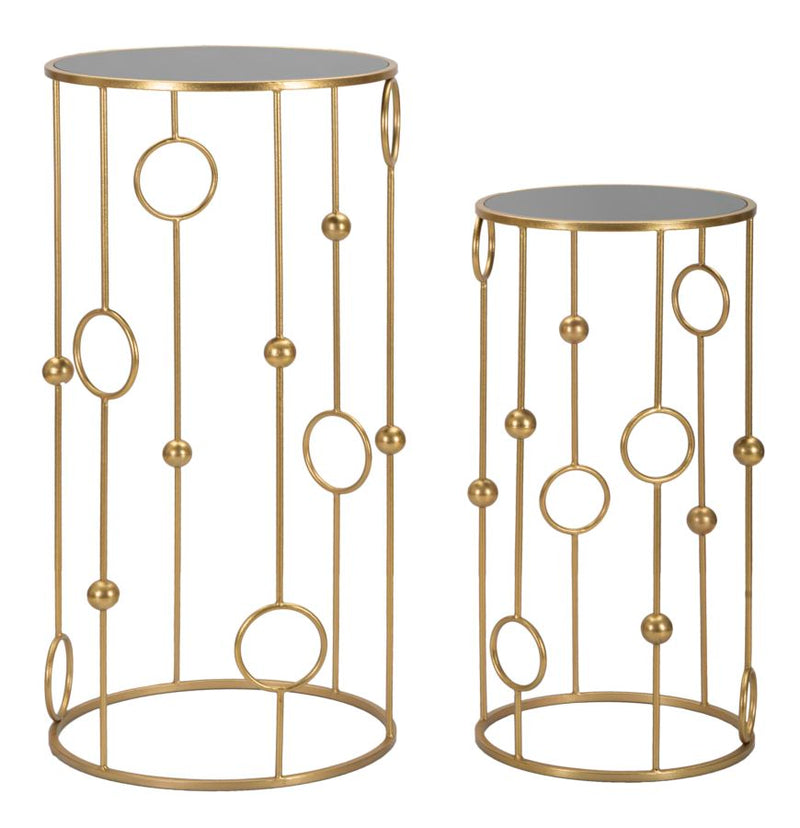 Mauro Ferretti Tavolinetto Cage Coppia Ø 50 x 100-40 x 80 cm