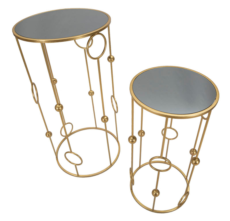 Mauro Ferretti Tavolinetto Cage Coppia Ø 50 x 100-40 x 80 cm