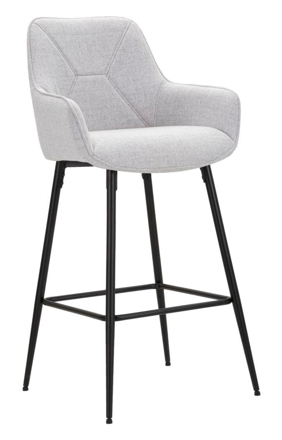 Mauro Ferretti Sgabello Bar Grigio Set 2 pz 55 x 55 x 109 cm