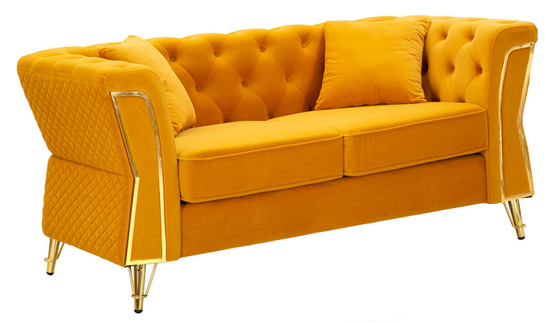 Divano emy senape c/cuscini cm 162x83x76