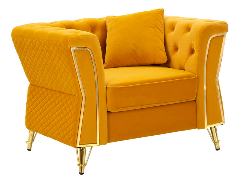 Poltrona emy senape c/cuscino cm 104x83x76