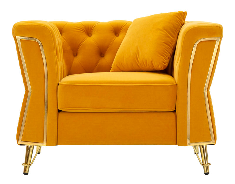 Poltrona emy senape c/cuscino cm 104x83x76