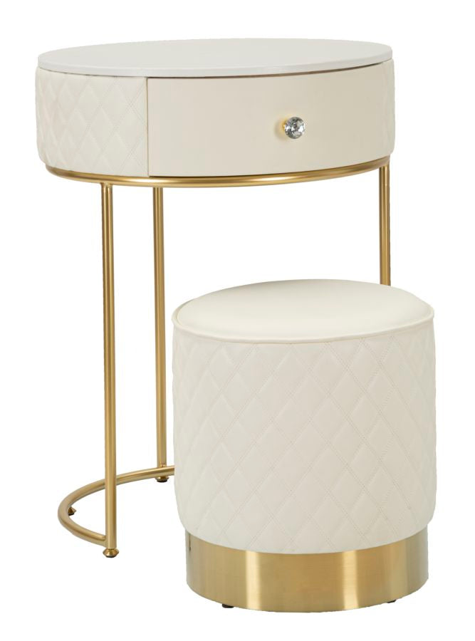 Comodino/toletta c/puff sharon cm ø 52x70 - ø 36x39