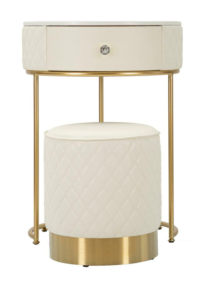 Comodino/toletta c/puff sharon cm ø 52x70 - ø 36x39