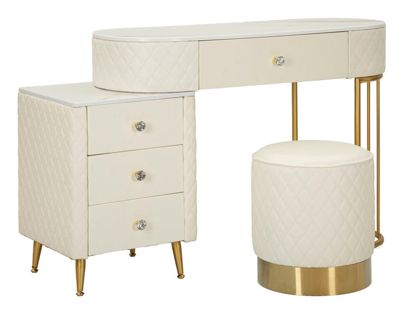 Toeletta sharon panna c/puff cm 120x40x75 (misura puff ø36x39)