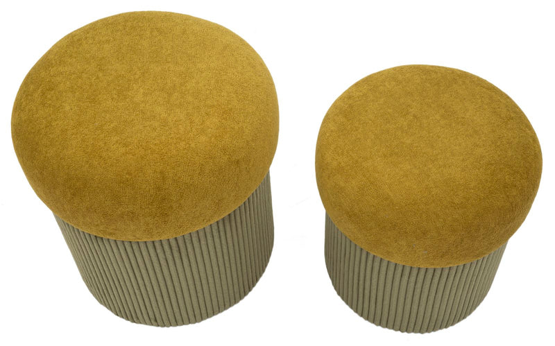 Puff c/contenitore aspen verde set 2 pz cm ø 42x44-35x37
