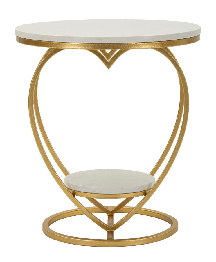 Tavolinetto heart oro cm ø 40x45,5