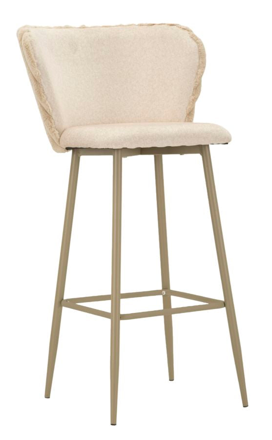 Mauro Ferretti Sgabello Bar Alaska -b- Crema Set 2 pz 55 x 58 x 106 cm (altezza Seduta 77)