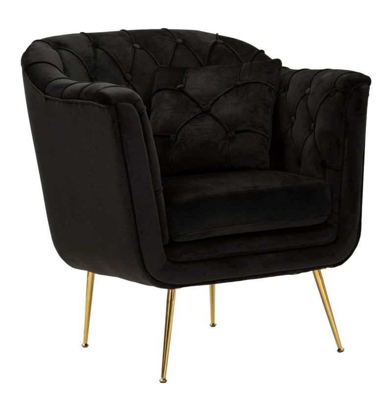 Mauro Ferretti Poltrona Budapest Nera con Cuscino 88 x 83 x 91 cm