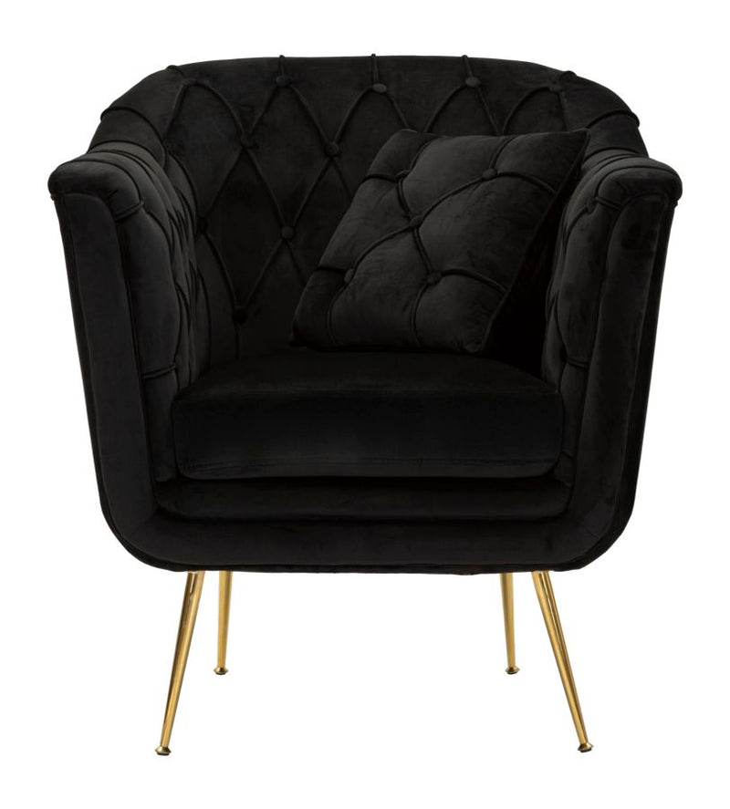 Mauro Ferretti Poltrona Budapest Nera con Cuscino 88 x 83 x 91 cm