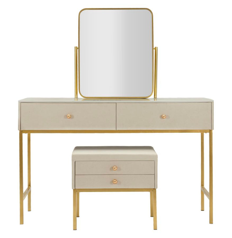 Toletta luxury c/specchio e sgabello cm 120x45x75-50x4x60-50x40x45