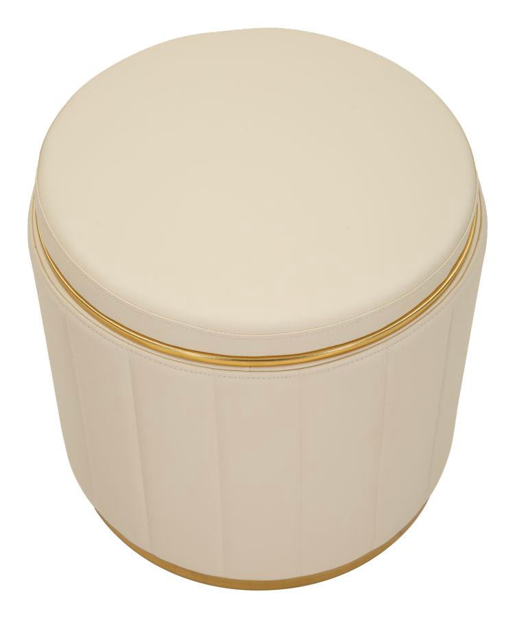 Puff c/contenitore london crema cm ø 46,5x44
