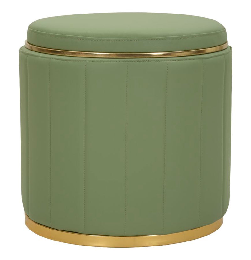 Puff c/contenitore london verde cm ø 46,5x44