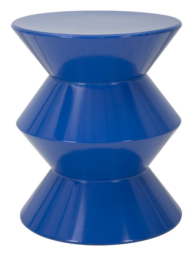 Tavolinetto in metallo zag blu cm ø 37,5x45