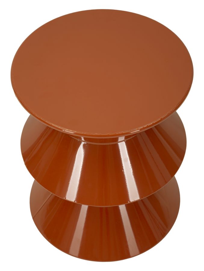 Tavolinetto in metallo zag arancione cm ø 37,5x45