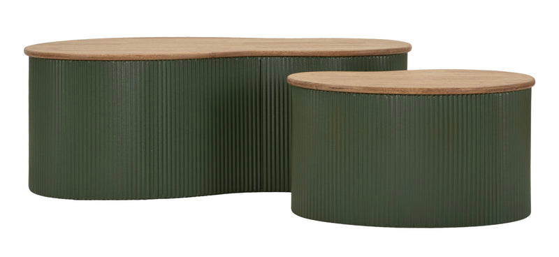 Mauro Ferretti Tavolini da Caffè Frankfurt Coppia Verdi 87 x 53 x 32-50 x 35 x 28 cm
