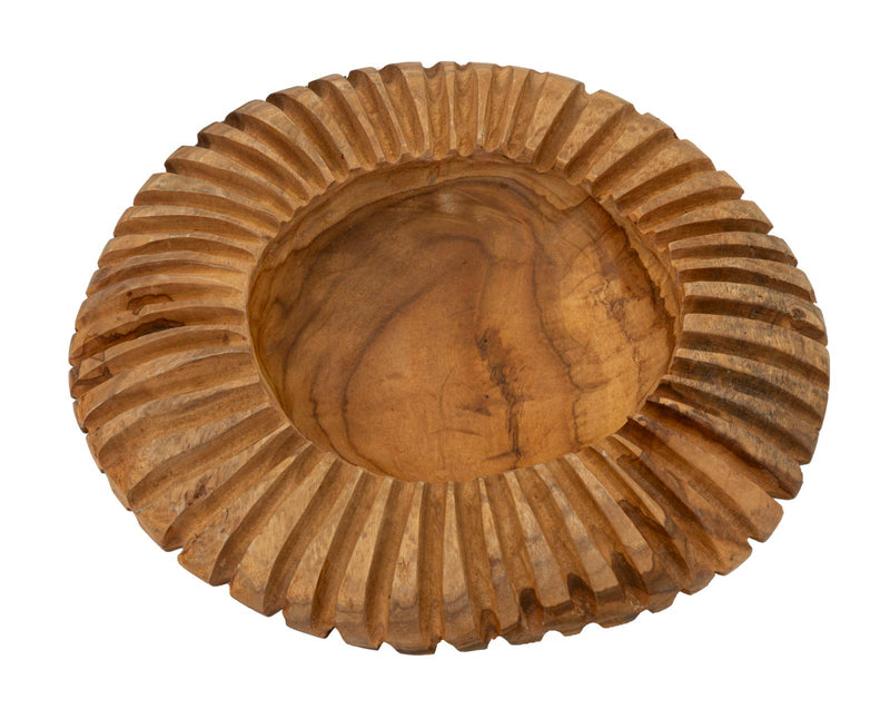 Mauro Ferretti Svuotatasche Geris in Teak Riciclato Ø 35 x 7 cm (pezzi Unici - Non Rip. in Serie)