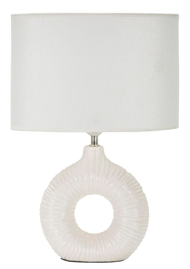 Lampada da tavolo seta bianca cm 28,5x15x43