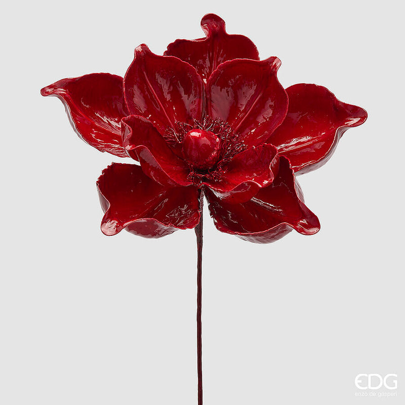 Ramo Magnolia Glossy bordeaux 65 cm diametro 35 cm EDG - Bordeaux