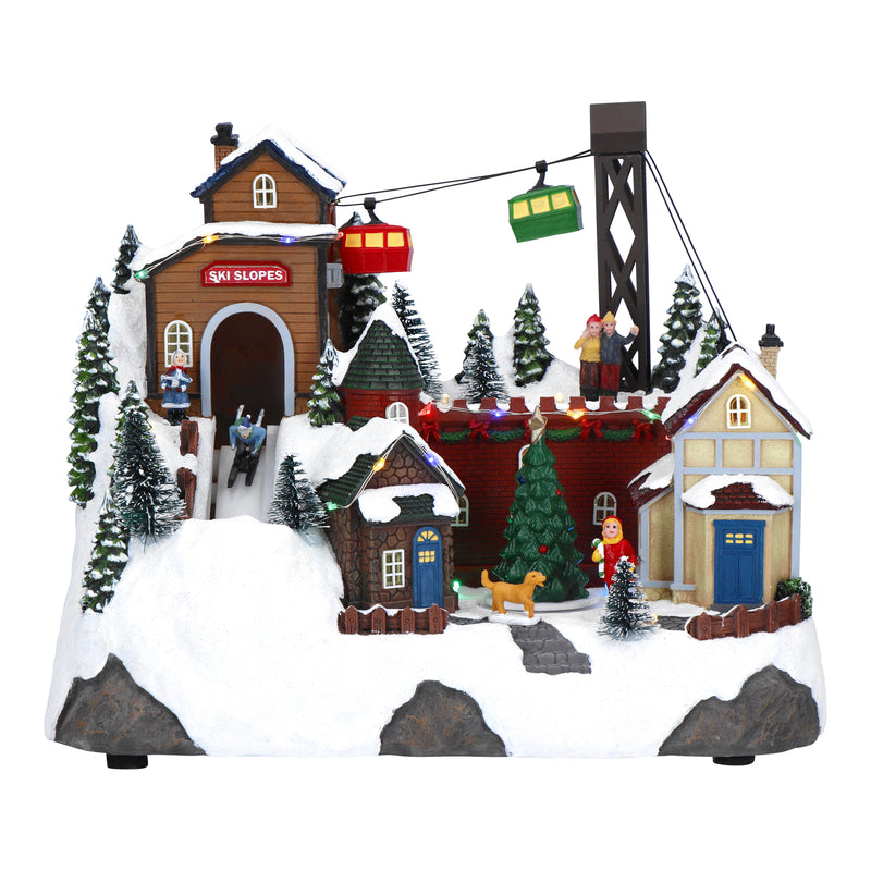 Villaggio con pista da sci animata LED Timstor