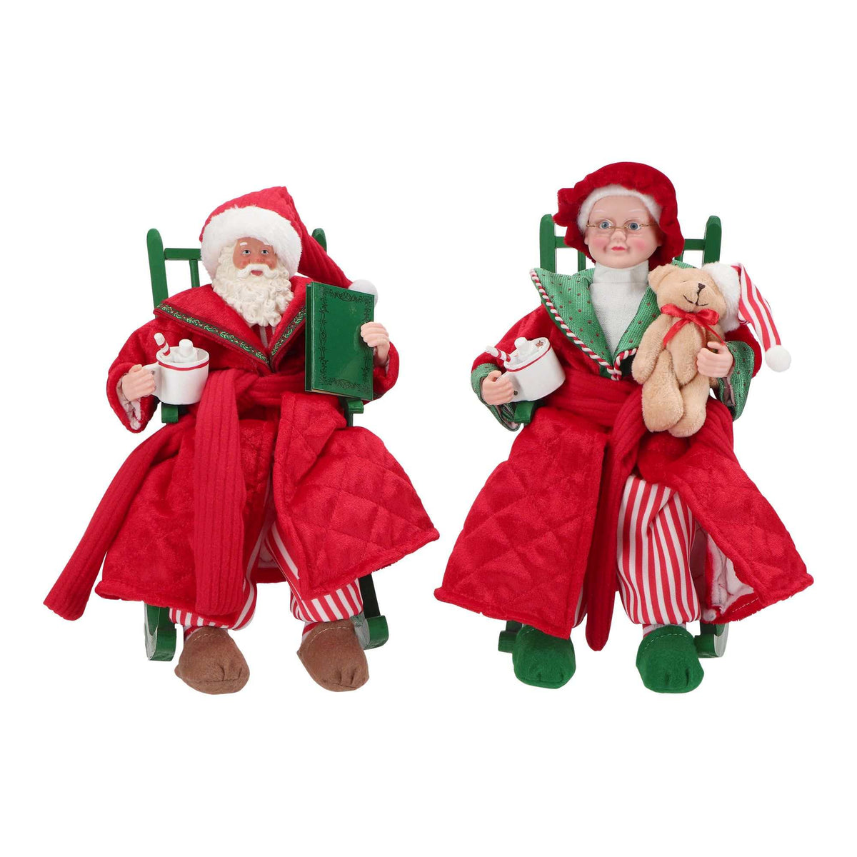 Babbo Natale e Mamma Natale su sedia a dondolo Timstor